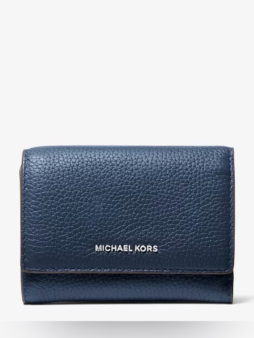 Michael Kors Pebbled Leather Wallet in Navy